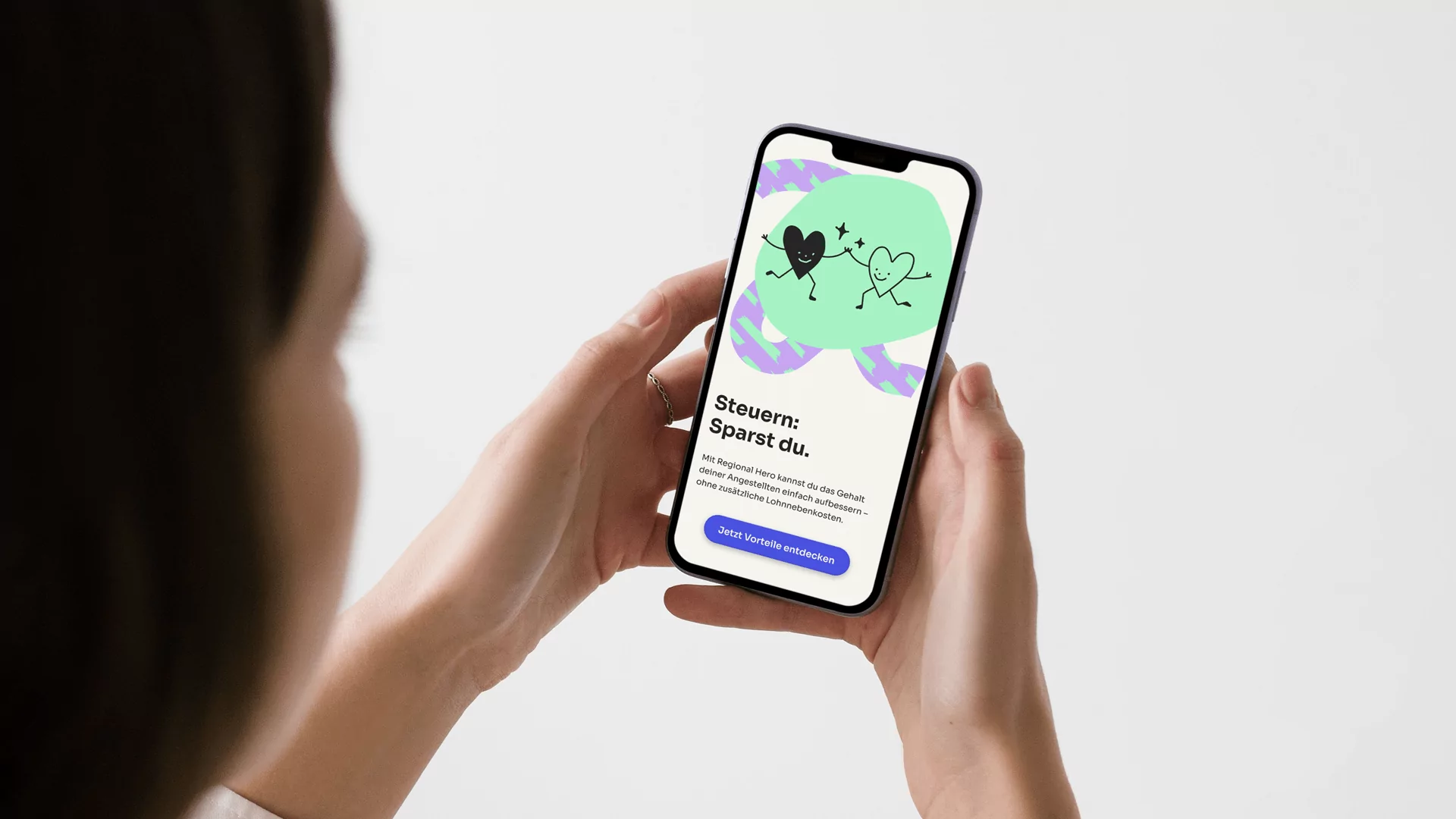 Free iPhone Pro in Woman Hands Mockup 2